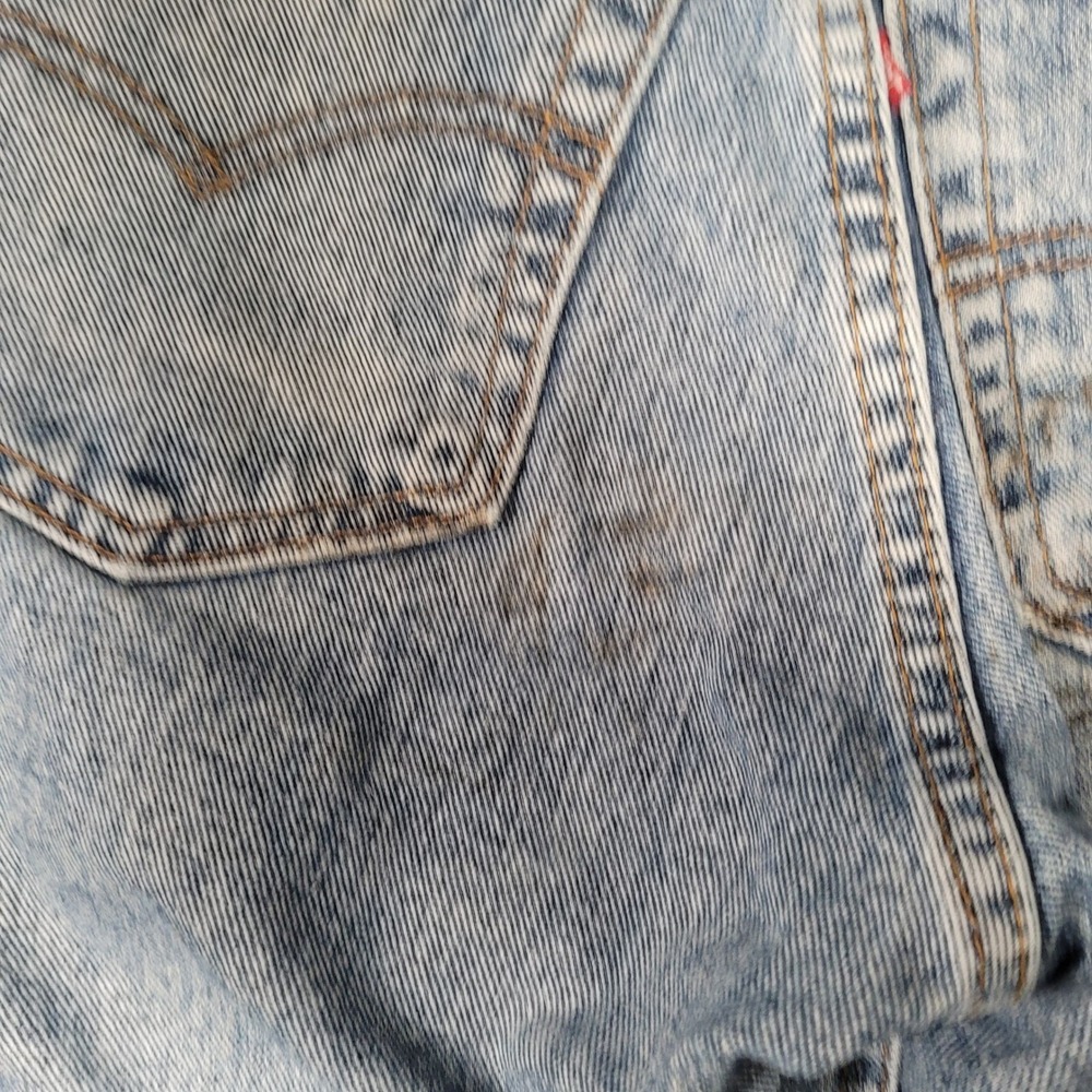 Levis 505 Jeans Vintage 90s Made in USA 32x32 Light Wash Distressed Grunge Zip - Picture 8 of 13
